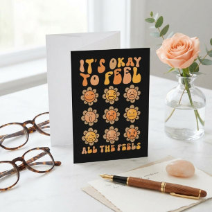 Carte Postale C'est Okay de Ressentir Tous les Sentiments Groovy