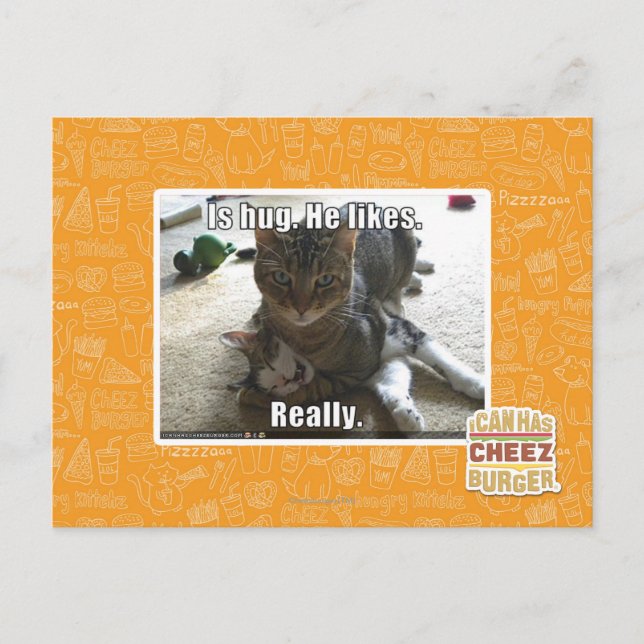 Carte Postale C'est serré. Il aime. (Devant)