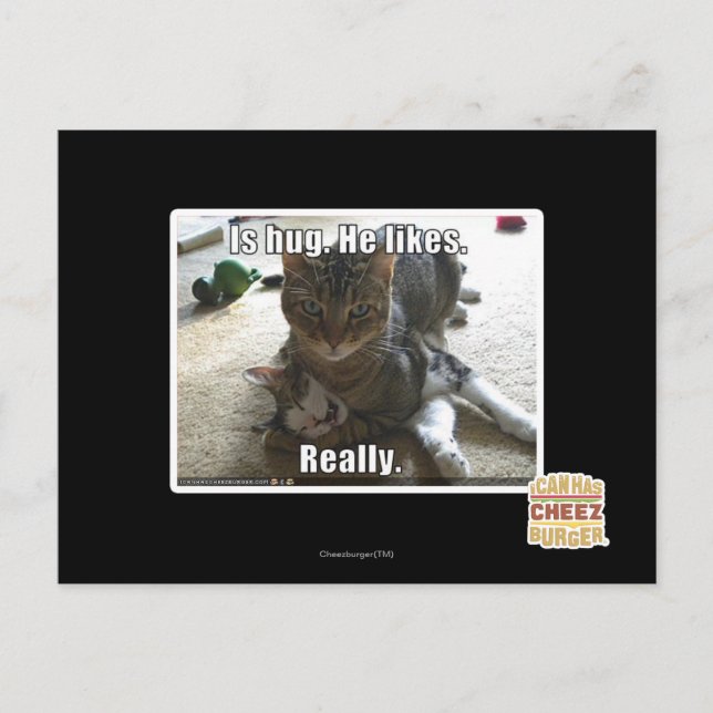 Carte Postale C'est serré. Il aime. (Devant)