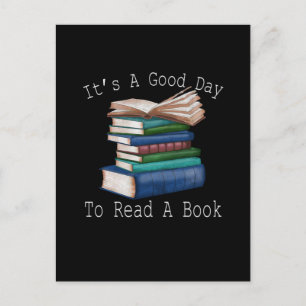 Carte Postale C'est un bon jour pour lire livre amusant livre li