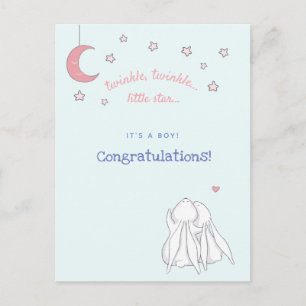 Carte Postale C'est un garçon ! Félicitations - Lapins mignons