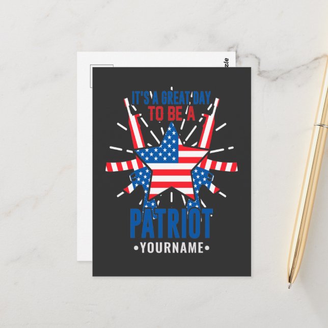 Carte Postale C'est une excellente journée pour être un patriote (Devant/Arrière en situation)