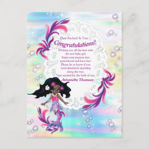 Carte Postale C'est une fille - une sirène de bébé