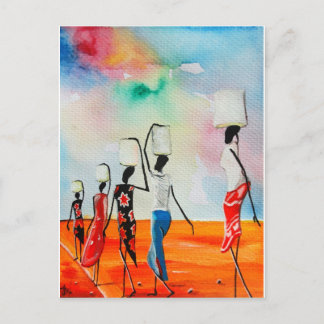 Carte Postale C'est une longue route pour aller chercher de l'ea