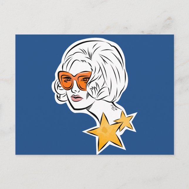 Carte Postale C'est une Star Retro Style (Devant)