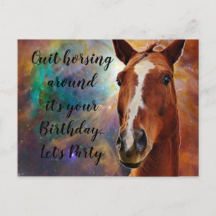 Carte Postale C'est votre anniversaire Cheval salutations