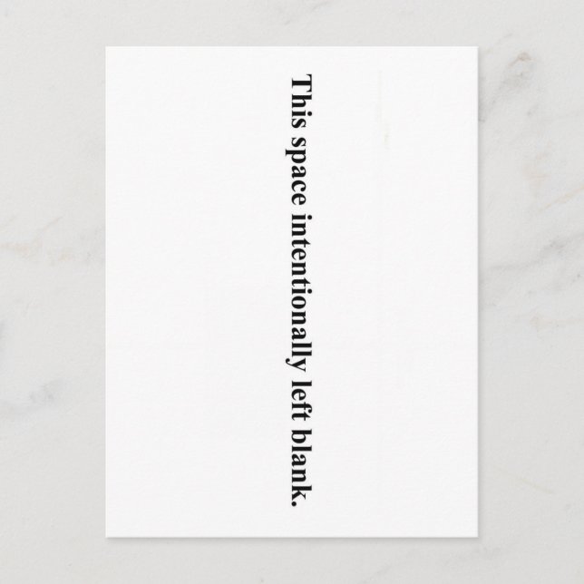 Carte postale "Cet espace est volontairement vide" (Devant)