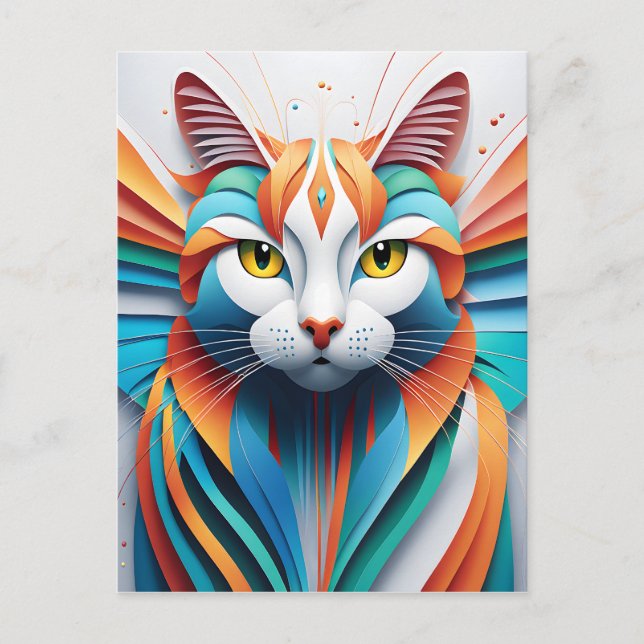 Carte Postale Cette belle vectorielle de chat art est l'addit pa (Devant)