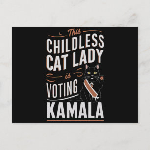 Carte Postale Cette dame de chats sans enfants vote Kamala