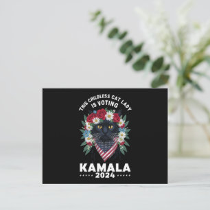 Carte Postale Cette dame de chats sans enfants vote Kamala 