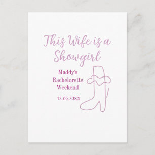 Carte Postale cette épouse est une showgirl enterrement de vie d