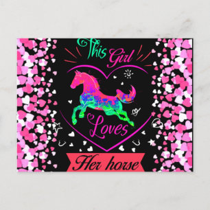 Carte Postale Cette fille adore son cheval
