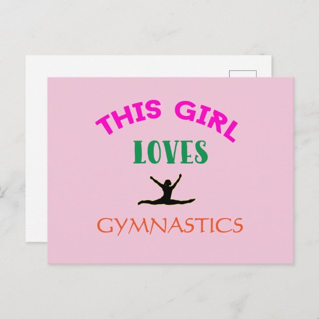 Carte Postale Cette fille aime la citation de gymnastique (Devant / Derrière)