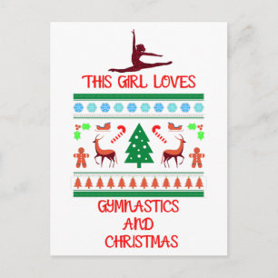Carte Postale Cette fille aime la gymnastique et Noël
