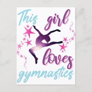 Carte Postale Cette Fille Aime La Gymnastique Étoiles Leap