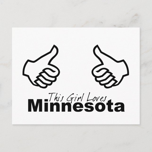 Carte Postale Cette fille aime le Minnesota (Devant)