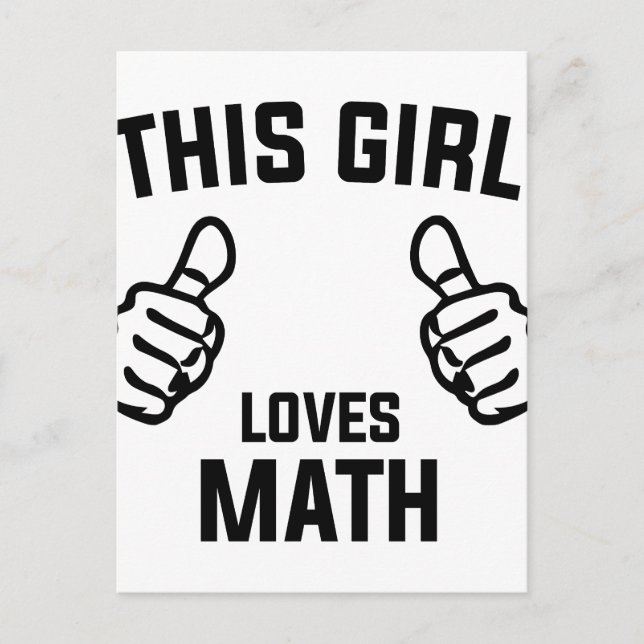 Carte Postale Cette fille aime les maths (Devant)