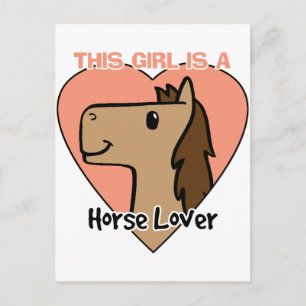 Carte Postale Cette fille est un amoureux du cheval