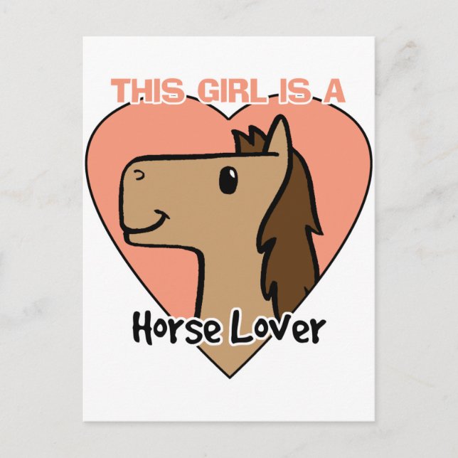 Carte Postale Cette fille est un amoureux du cheval (Devant)