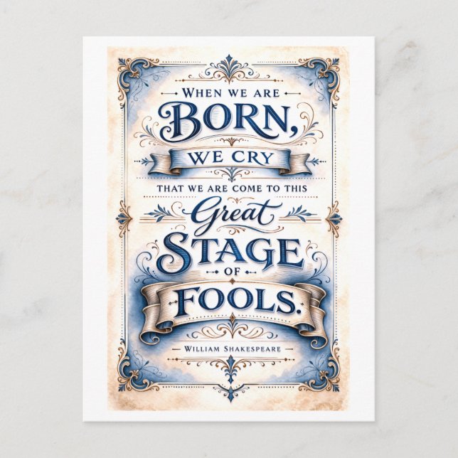 Carte Postale "Cette grande scène de fous" Shakespeare (Devant)