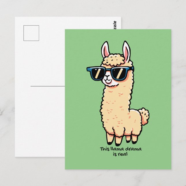 Carte Postale Cette Llama Drama est vraiment une pose bizarre da (Devant / Derrière)