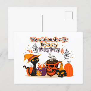 Carte Postale Cette Sorcière A Besoin De Café Avant N'Importe Qu