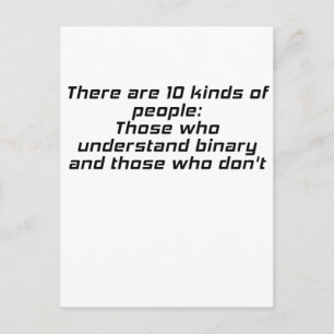 Carte Postale Ceux qui comprennent le binaire et ceux qui ne le 