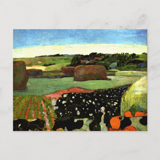 Carte Postale Cezanne - Les piles de Haystacks en Bretagne (Devant)