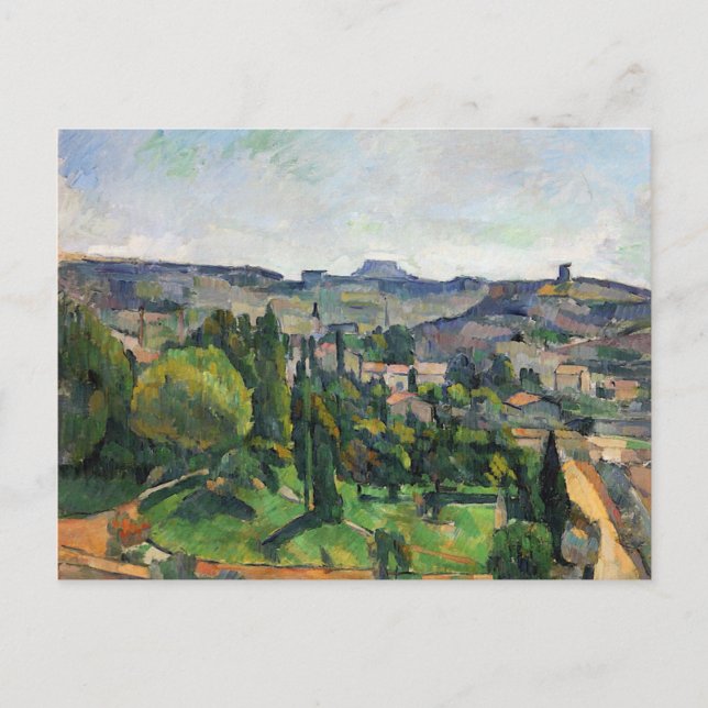Carte Postale Cezanne - Paysage avec route et tour Bell (Devant)