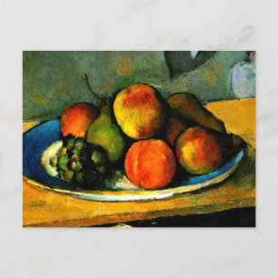 Carte Postale Cezanne - Pêche, poires et raisins