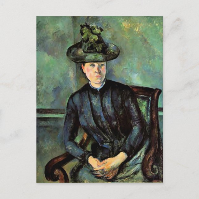 Carte Postale Cezanne - Une femme dans un Casquette vert (Devant)