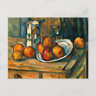 Carte Postale Cezanne - Vie morte avec Jug de Lait et Fruit