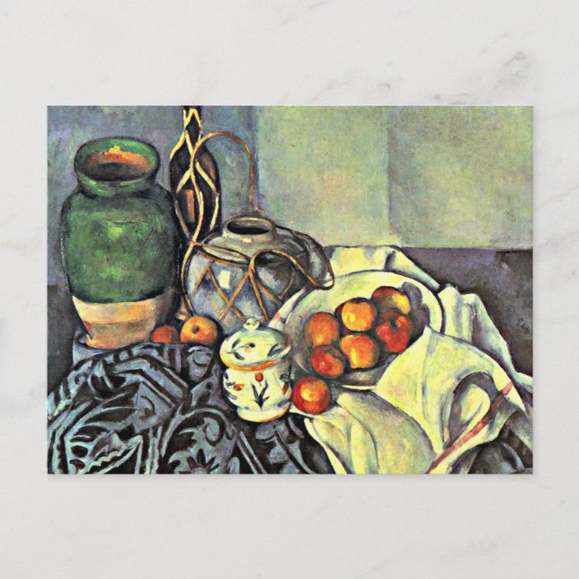 Carte Postale Cezanne - Vie morte avec pommes (Devant)