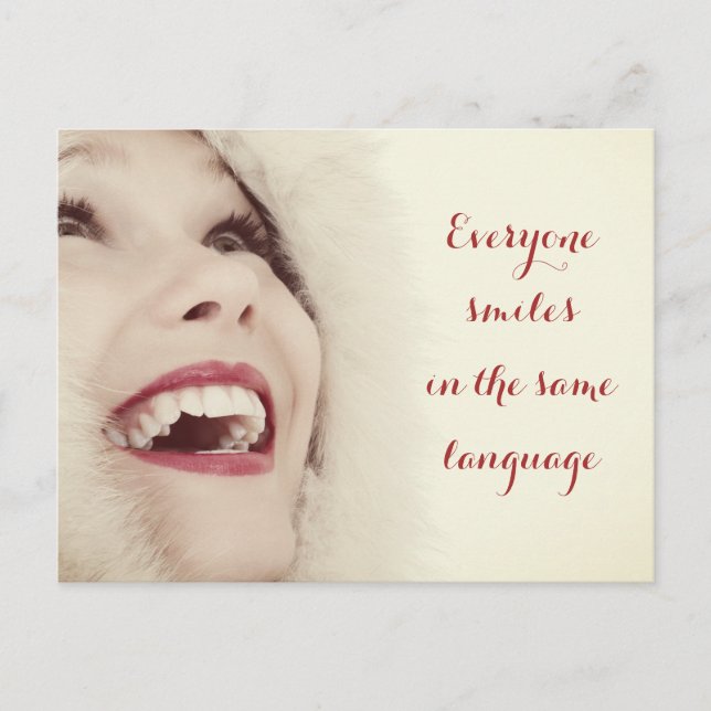 Carte Postale Chacun sourit dans la même langue (Devant)