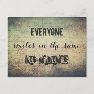 Carte Postale Chacun sourit dans la même langue