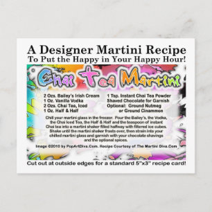 Carte postale Chai Tea Martini Recette