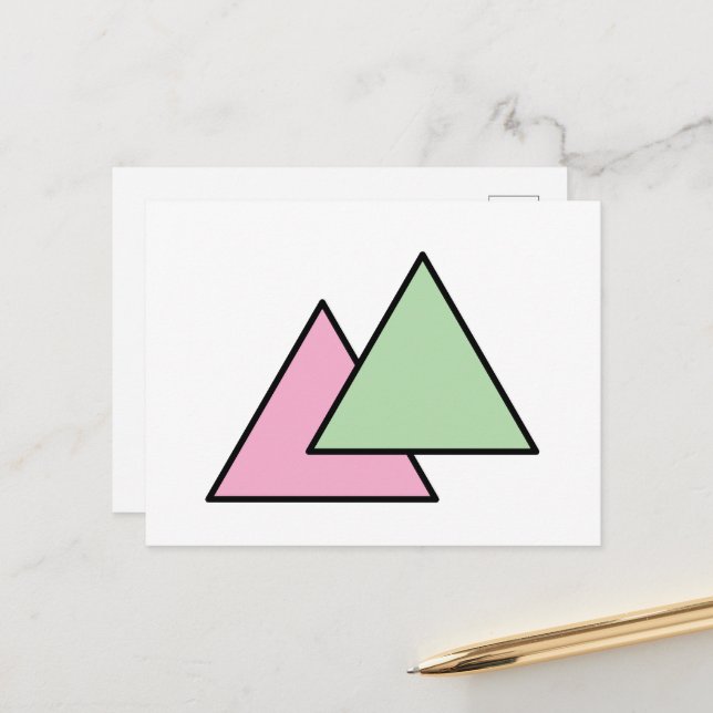 Carte Postale Chaîne à deux triangles (Devant/Arrière en situation)