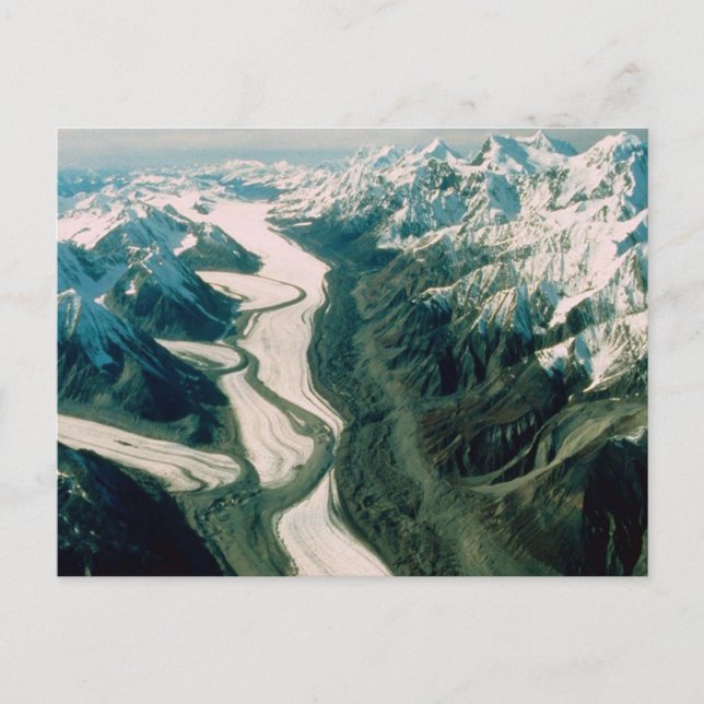 Carte Postale Chaîne de montagnes d'Alaska - Vue aérienne (Devant)