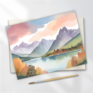 Carte Postale Chaîne de Montagnes   Paysage Aquarelle Nature Aér