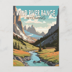 Carte Postale Chaîne de Wind River Wyoming Voyage Art Vintage