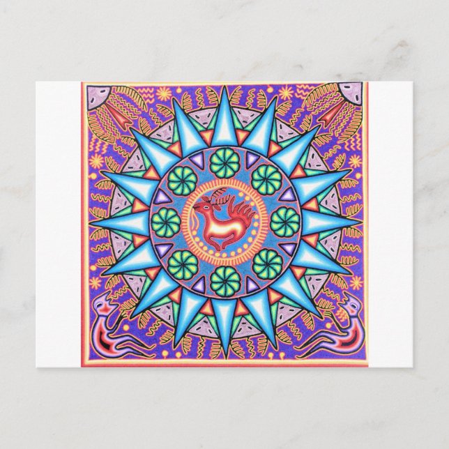 Carte Postale Chaîne mexicaine - Soleil géométrique (Devant)