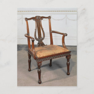 Carte Postale Chaise à fond de lyre sculpté, fournie par