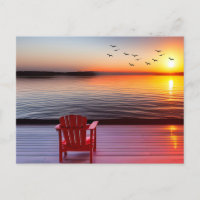 Chaise Red Adirondack sur un quai