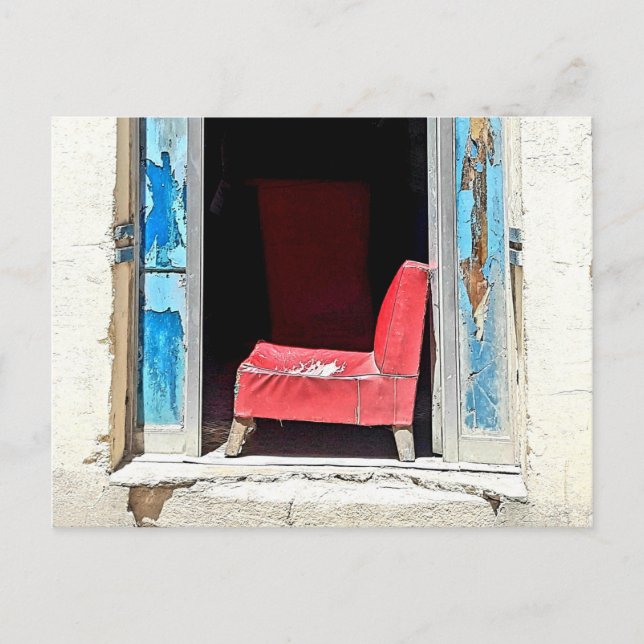 CARTE POSTALE CHAISE ROUGE (Devant)