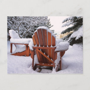 Carte Postale Chaises Adirondack Neige en hiver