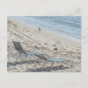Carte Postale Chaises de plage au bord du rivage Photographie cô