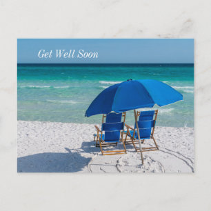 Carte Postale Chaises et parasol de Destin Floride Bon rétabliss