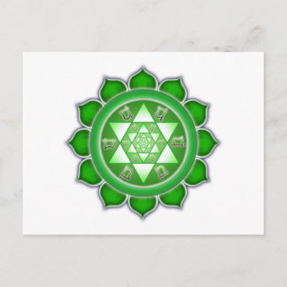 Carte Postale Chakra cardiaque - Fleur fractale