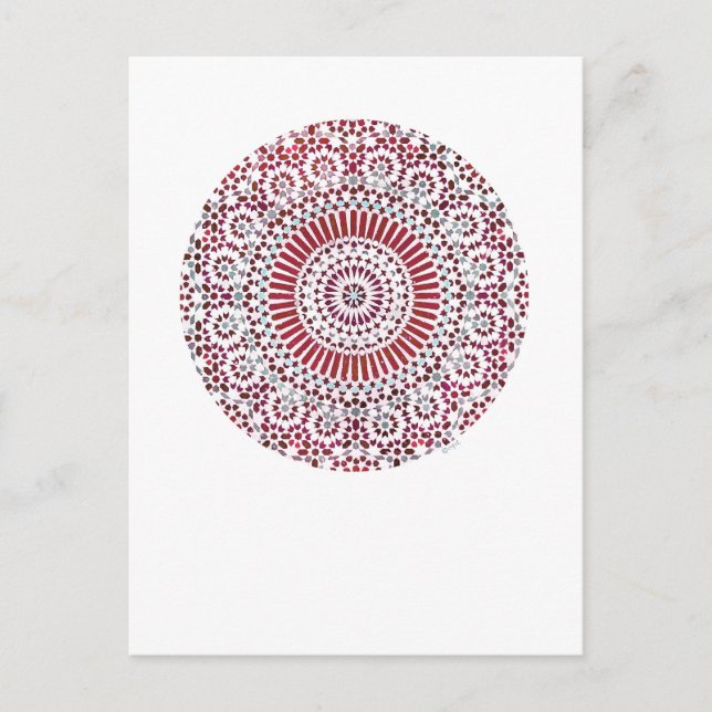 Carte Postale chakra rouge cercle mosaïque (Devant)