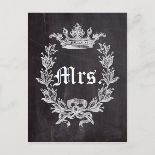 Carte Postale Chalet de mariée de lune de miel future Mme.